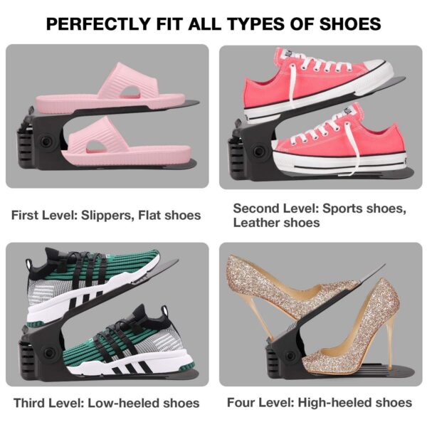 Shoe Slots Organizer Space Saver Double Deck Shoe Rack - Image 6