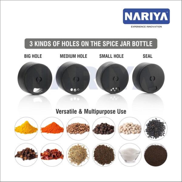 NARIYA Plastic 360 Revolving Tiered Shelf Spice Container Set - Image 3