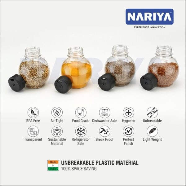 NARIYA Plastic 360 Revolving Tiered Shelf Spice Container Set - Image 4