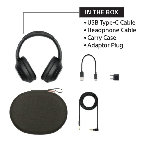Sony WH-1000XM4 Noise Cancellation Wireless Bluetooth Over-Ear Headphones with Mic, Hi-Res Audio, Up to 38Hrs Battery- Black - Image 9
