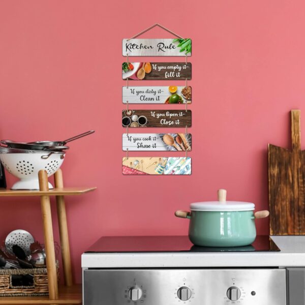 Artvibes Decorative Wall Hanging Decoration item for Kitchen | Bedroom| Kitchen Quotes items | Wall Art For Hall | Mdf Wall Hanger, Set of 6(WH_3265N),Engineered Wood - Image 5