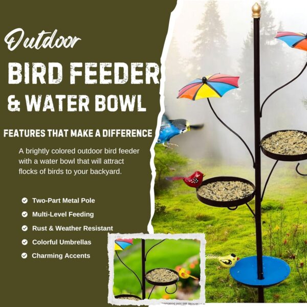 Outdoor Bird Feeder with Water Bowl & Two Seed Trays, - Image 6
