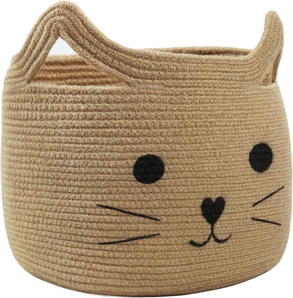 Large Woven Jute Rope Rectangular Storage Basket, Laundry Basket Organizer For Toys, Blanket, Clothes, Towels, Gifts| - Image 7