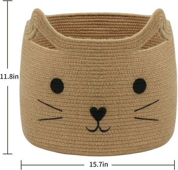 Large Woven Jute Rope Rectangular Storage Basket, Laundry Basket Organizer For Toys, Blanket, Clothes, Towels, Gifts| - Image 8
