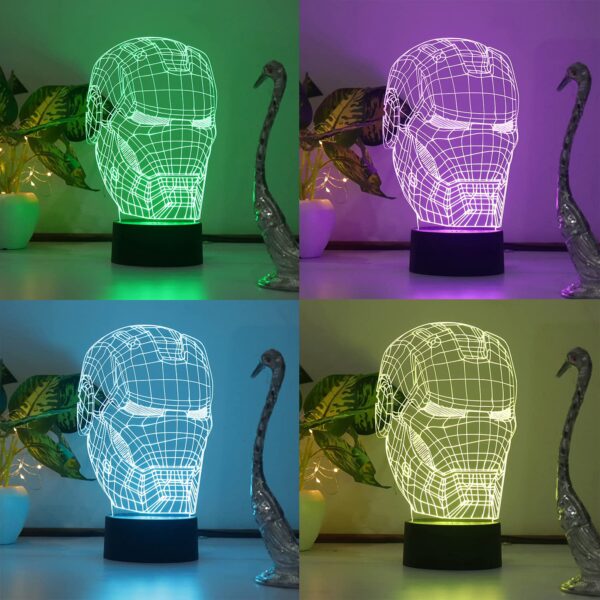 3D Illusion Iron Man534 Acrylic Led Lamp With 7 Color Changing Light - Image 5