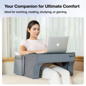 Portable FOVERA Lap Desk Pillow for Bed and Sofa "Work-from-home lap desk pillow with detachable armrests"