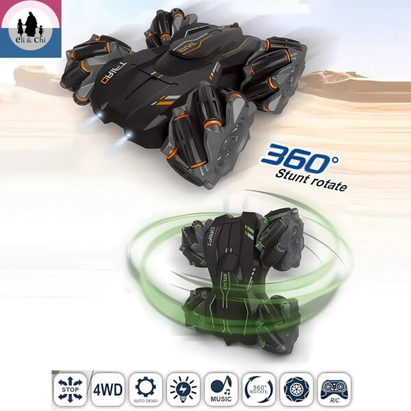 4 Wheel Drive Double Sided RC Stunt Toy Car: Drift Toy for Kids - Remote Control Racing, 360° Rotation - Image 6