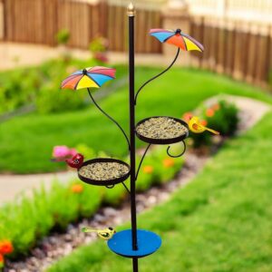 Outdoor Bird Feeder with Water Bowl & Two Seed Trays,