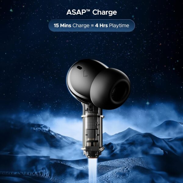 boAt Nirvana Space, 360º Spatial Audio, Active Noise Cancellation (~32dB), 100Hrs Battery,4Mics ENx, Fast Charge, v5.3 Bluetooth Earbuds, TWS Ear Buds Wireless Earphones with mic (Cosmic Black) - Image 9