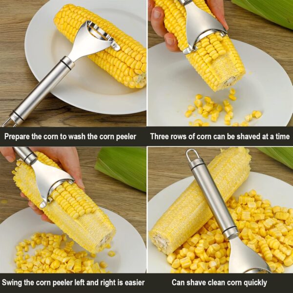 Corn Peeler Stainless Steel Corn Cob Stripper Tool Corn Thresher from The Cob - Image 7
