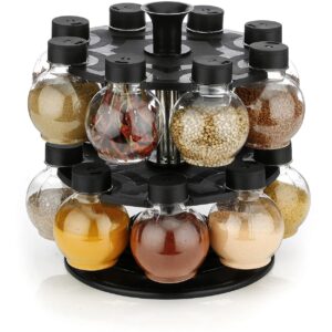 NARIYA Plastic 360 Revolving Tiered Shelf Spice Container Set