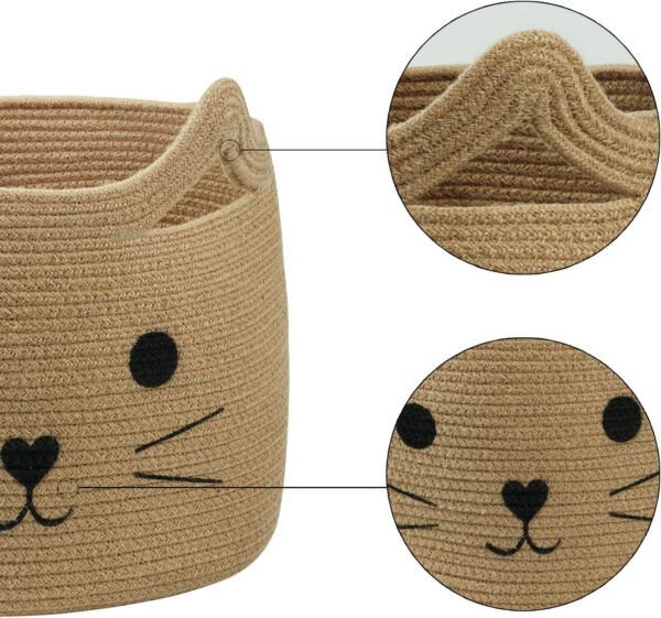 Large Woven Jute Rope Rectangular Storage Basket, Laundry Basket Organizer For Toys, Blanket, Clothes, Towels, Gifts| - Image 9