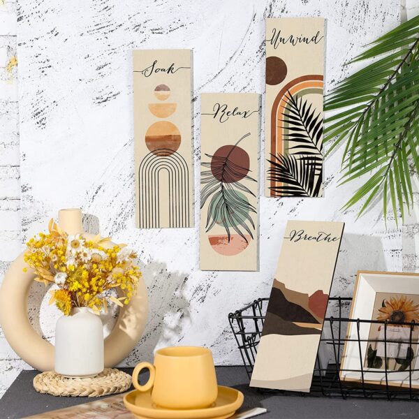 Birch & Co. Wall Decor for Living Room-Wall Hangings for Home/Wall Decoration Items -Rigid Eco-Friendly Recycled Board-Double Tape wall decor, 4 Pieces-Recycled Rigid Board - Image 8