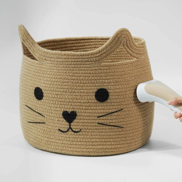 Large Woven Jute Rope Rectangular Storage Basket, Laundry Basket Organizer For Toys, Blanket, Clothes, Towels, Gifts| - Image 10