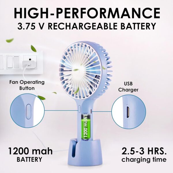 Gesto Portable Fan Rechargeable – USB Charging Hand Fan - Image 3