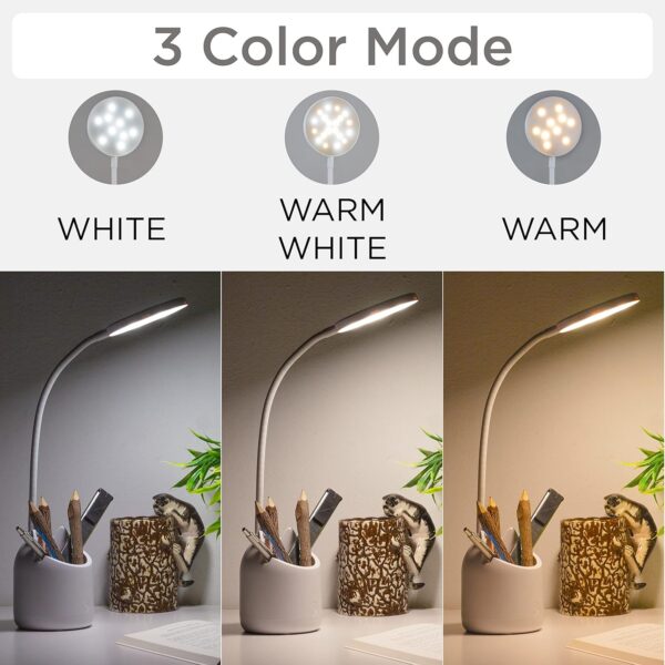 WEIRD WOLF 3 Colour Mode LED Study/Table/Desk Lamp with Pen Holder, 6 Month Warranty(Plastic, White, Pack of 1) - Image 7