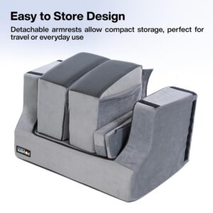 Portable FOVERA Lap Desk Pillow for Bed and Sofa "Work-from-home lap desk pillow with detachable armrests"