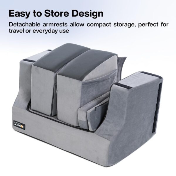 Lap Desk Pillow | Height Adjustable, Soft & Comfortable Armrest, Easy to Store | for Working on Laptop, Reading & Gaming | Work from Home Pillow | Perfect for Using on Bed, Sofa & Floor (Grey) - Image 9