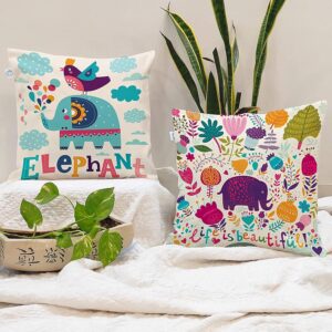 STITCHNEST Cotton 180TC Cushion Cover, 24 X 24 Inches, Blue, Set of 2