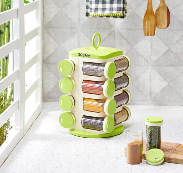 Solimo Revolving Plastic Spice Rack set (16 pieces)