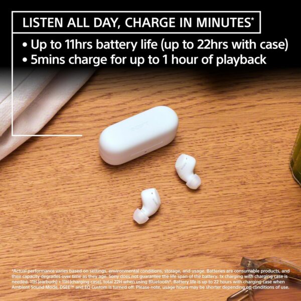 Sony WF-C510 Truly Wireless Bluetooth Earbuds with Mic, TWS, Up to 22 Hours Battery, in Ear, Ambient Sound Mode, Small and Comfortable, IPX4- Black - Image 9