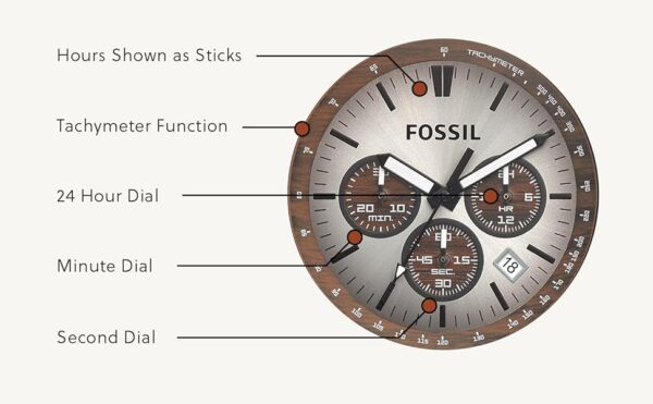 Fossil Cuff Chronograph White Dial Men's Watch-CH2565 - Image 9