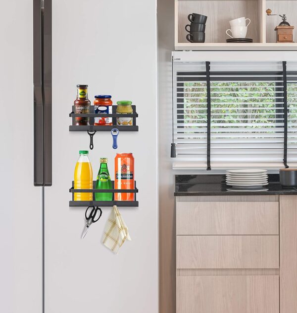 Small Kitchen Storage Solution Magnetic Corner Shelf - Image 3