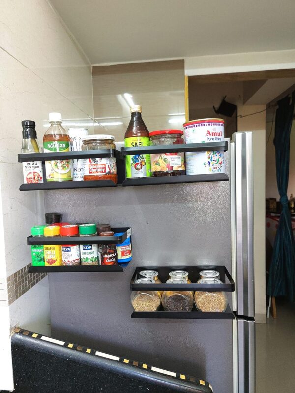 Small Kitchen Storage Solution Magnetic Corner Shelf - Image 7